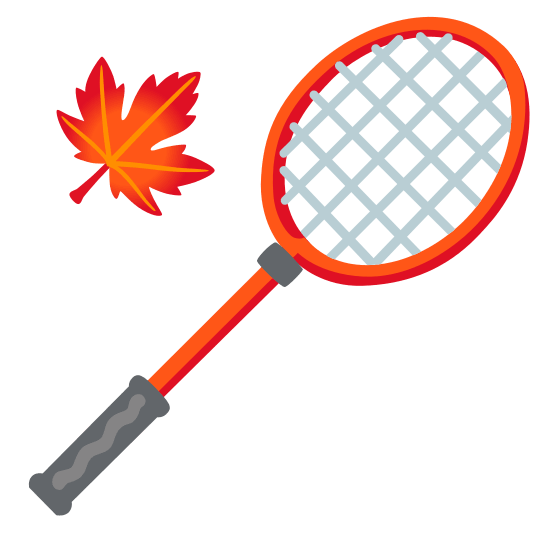 badminton racquet and shuttlecock maple leaf