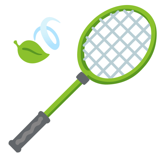 badminton racquet and shuttlecock leaves