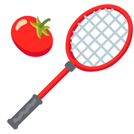 badminton racquet and shuttlecock tomato