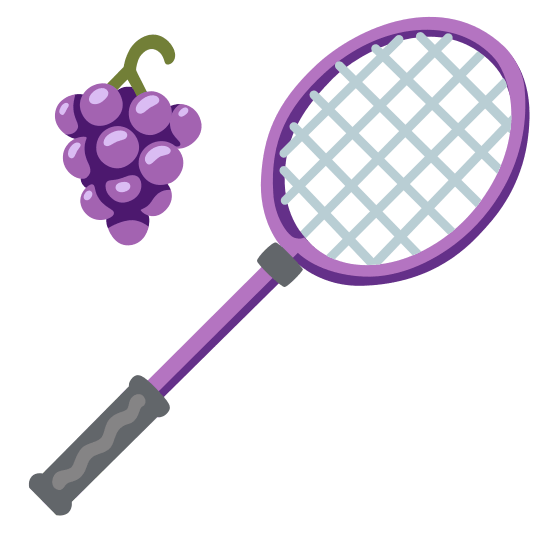 badminton racquet and shuttlecock grapes