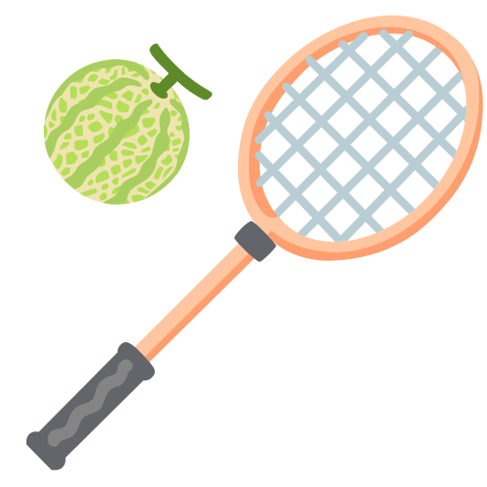 badminton racquet and shuttlecock melon