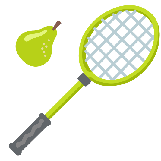badminton racquet and shuttlecock pear