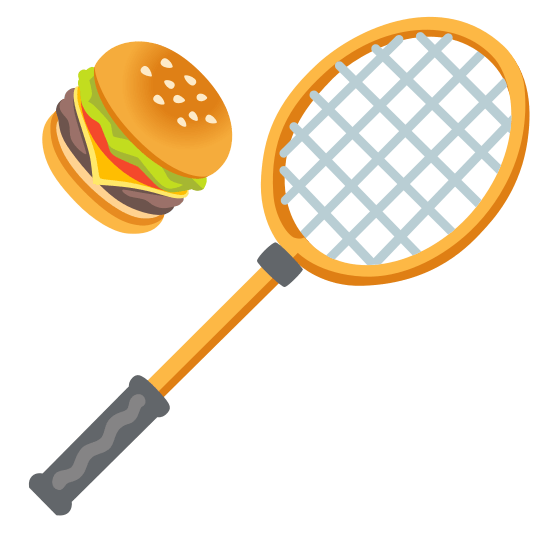 badminton racquet and shuttlecock hamburger