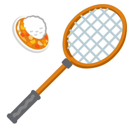 badminton racquet and shuttlecock curry