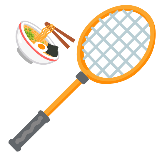 badminton racquet and shuttlecock ramen