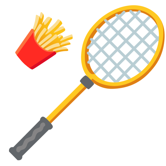 badminton racquet and shuttlecock fries