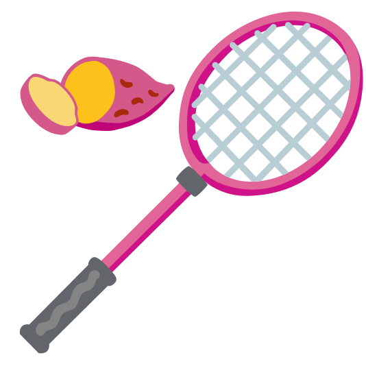 badminton racquet and shuttlecock sweet potato