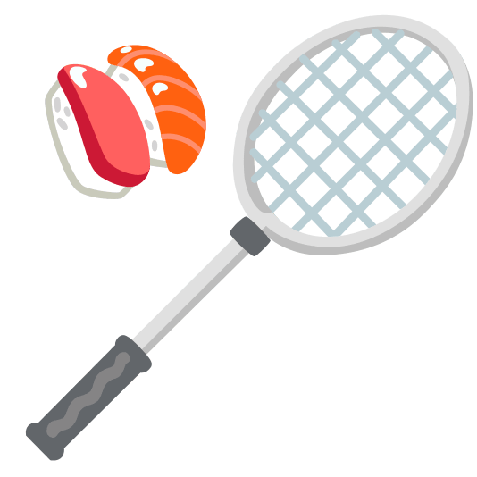 badminton racquet and shuttlecock sushi