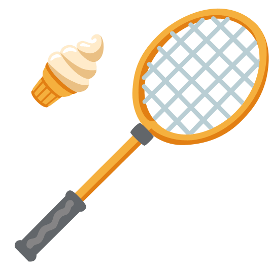 badminton racquet and shuttlecock icecream