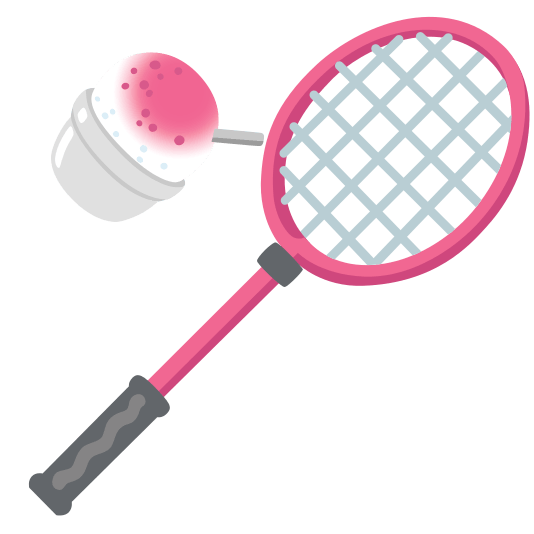badminton racquet and shuttlecock shaved ice