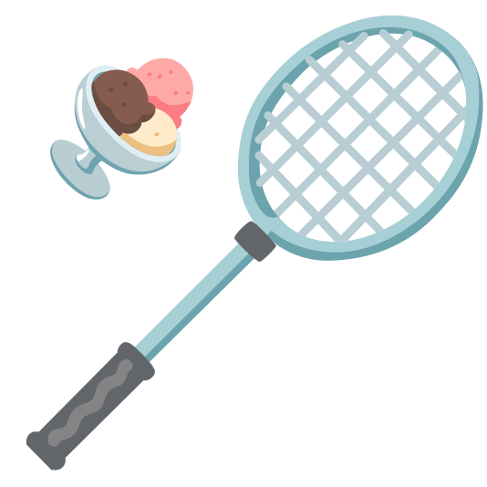 badminton racquet and shuttlecock ice cream