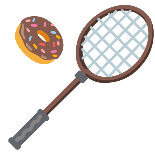 badminton racquet and shuttlecock doughnut