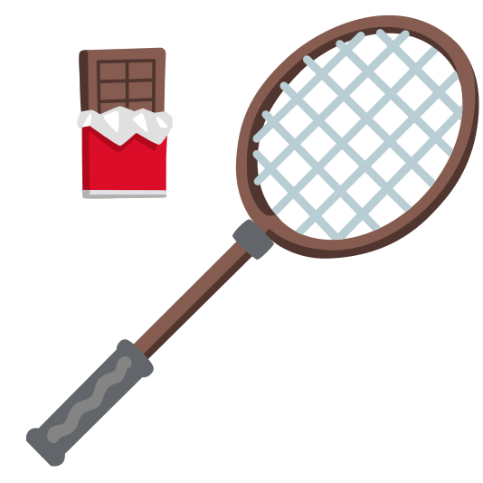 badminton racquet and shuttlecock chocolate bar