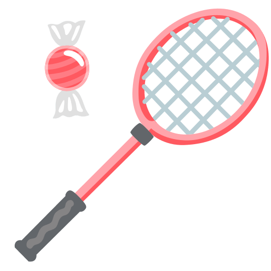 badminton racquet and shuttlecock candy