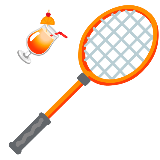 badminton racquet and shuttlecock tropical drink