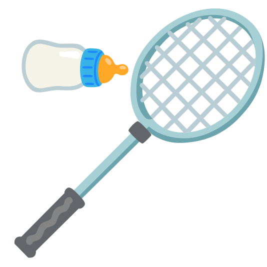 badminton racquet and shuttlecock baby bottle