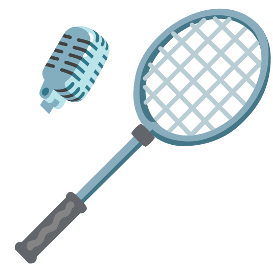 badminton racquet and shuttlecock studio microphone