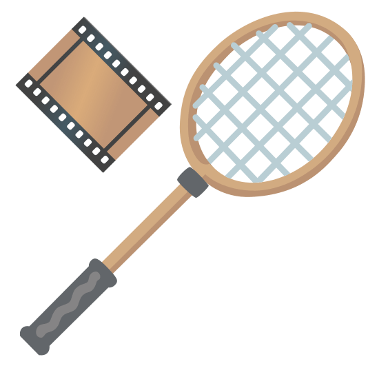 badminton racquet and shuttlecock film frames