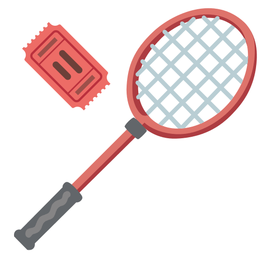 badminton racquet and shuttlecock admission tickets