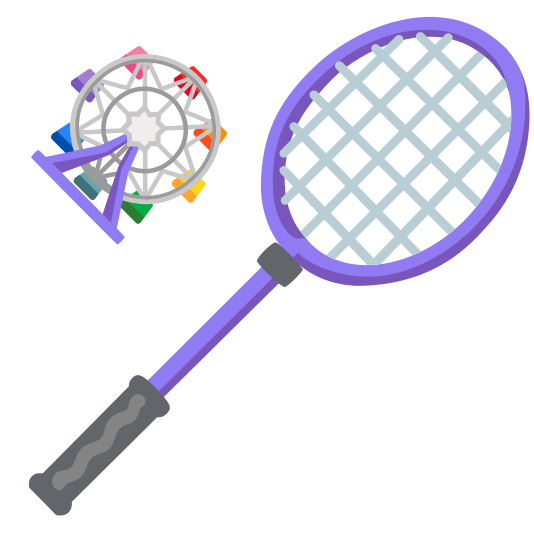 badminton racquet and shuttlecock ferris wheel