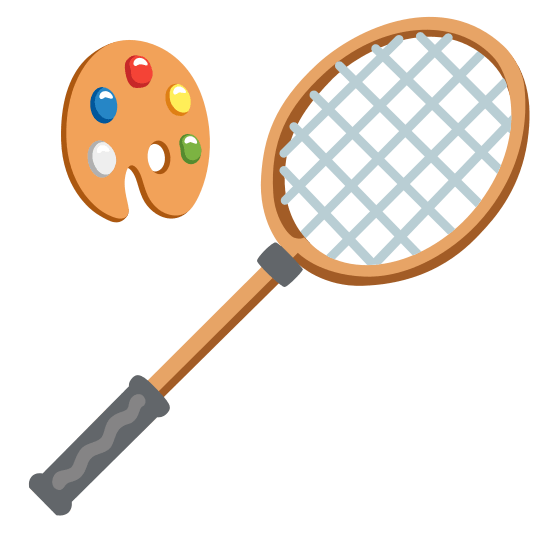 badminton racquet and shuttlecock art