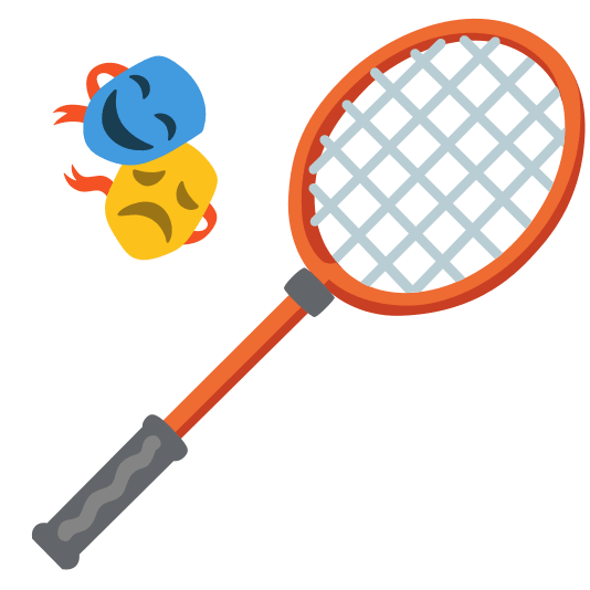 badminton racquet and shuttlecock performing arts