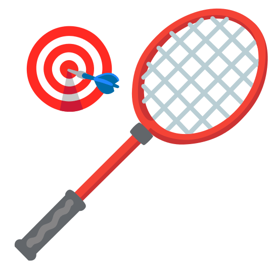 badminton racquet and shuttlecock dart