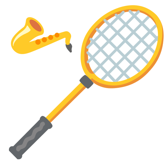 badminton racquet and shuttlecock saxophone