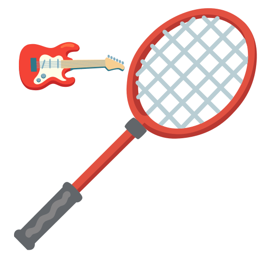 badminton racquet and shuttlecock guitar