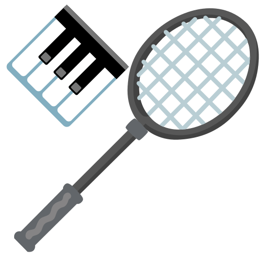 badminton racquet and shuttlecock musical keyboard