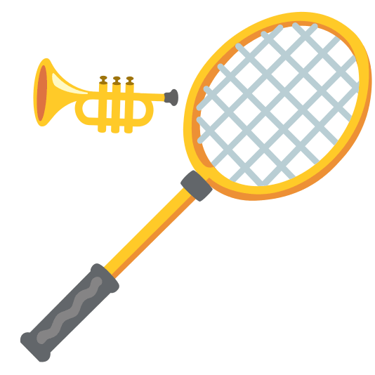 badminton racquet and shuttlecock trumpet