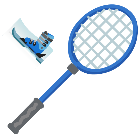 badminton racquet and shuttlecock ski