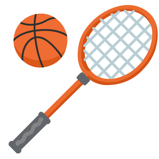 badminton racquet and shuttlecock basketball