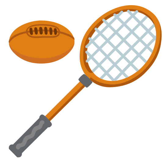 badminton racquet and shuttlecock rugby football