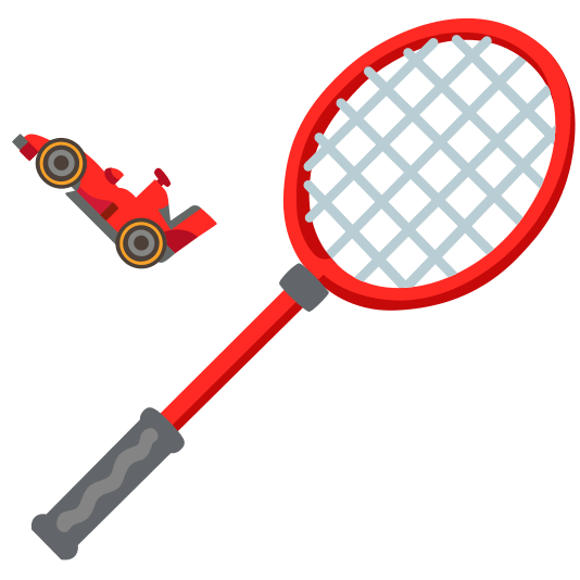 badminton racquet and shuttlecock racing car