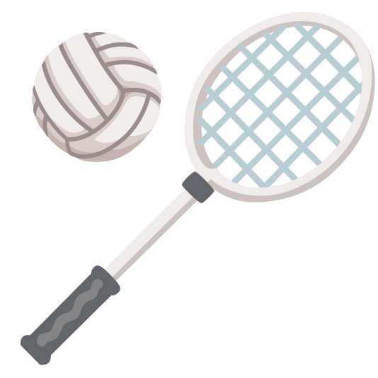 badminton racquet and shuttlecock volleyball
