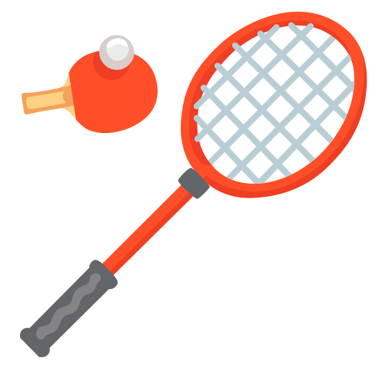 badminton racquet and shuttlecock table tennis paddle and ball