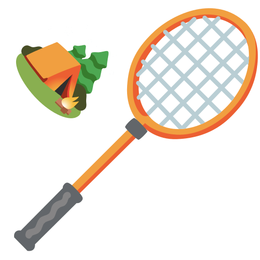 badminton racquet and shuttlecock camping