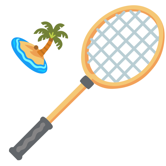 badminton racquet and shuttlecock desert island
