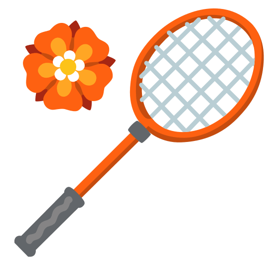 badminton racquet and shuttlecock rosette