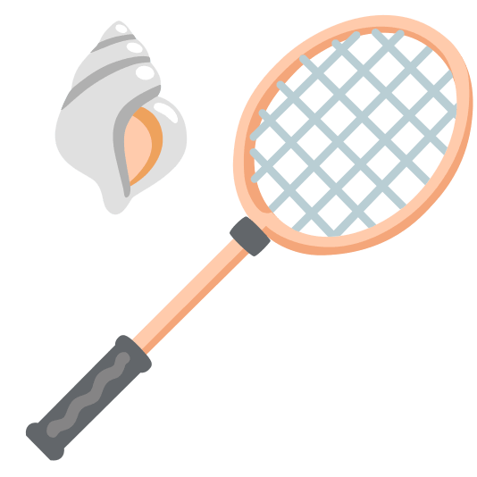 badminton racquet and shuttlecock shell