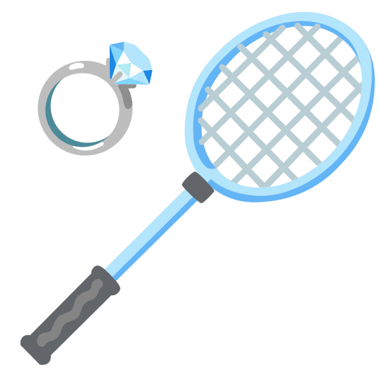 badminton racquet and shuttlecock ring