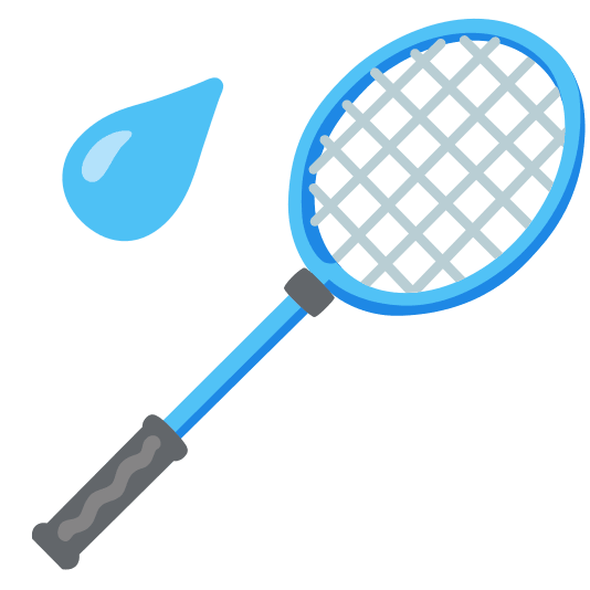 badminton racquet and shuttlecock droplet