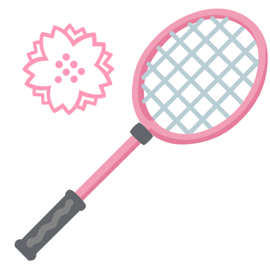 badminton racquet and shuttlecock white flower