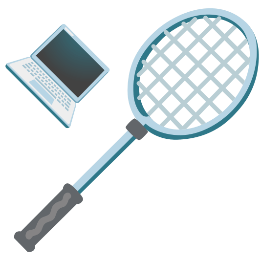 badminton racquet and shuttlecock computer