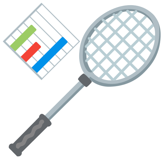 badminton racquet and shuttlecock bar chart