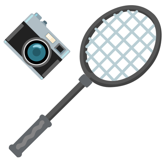 badminton racquet and shuttlecock camera