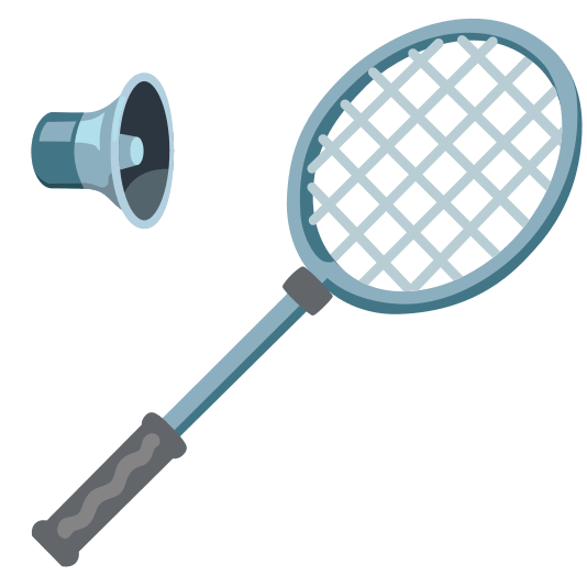 badminton racquet and shuttlecock speaker