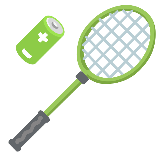 badminton racquet and shuttlecock battery