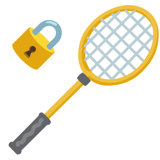 badminton racquet and shuttlecock lock